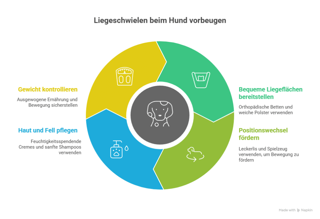 Liegeschwielen beim Hund vorbeugen - Grafik