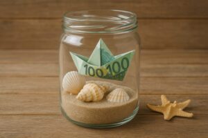 Hochzeitsgeschenk Geld - Glas mit Muscheln