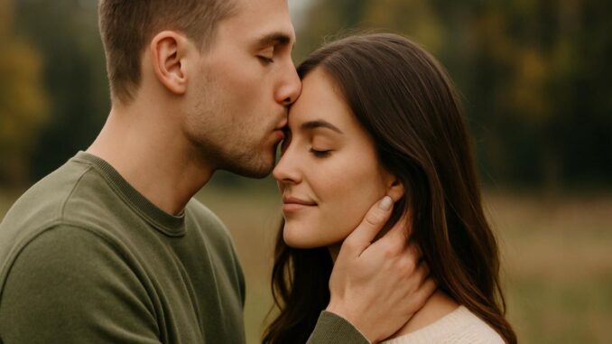 Was bedeutet es, wenn die Affäre einen Kuss auf die Stirn gibt?