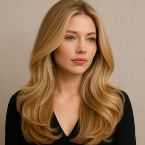 Elegantes Blowout für lange Haare