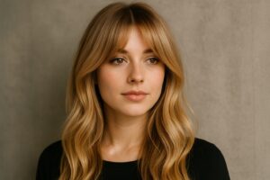 Pony Frisur mit Curtain Bangs