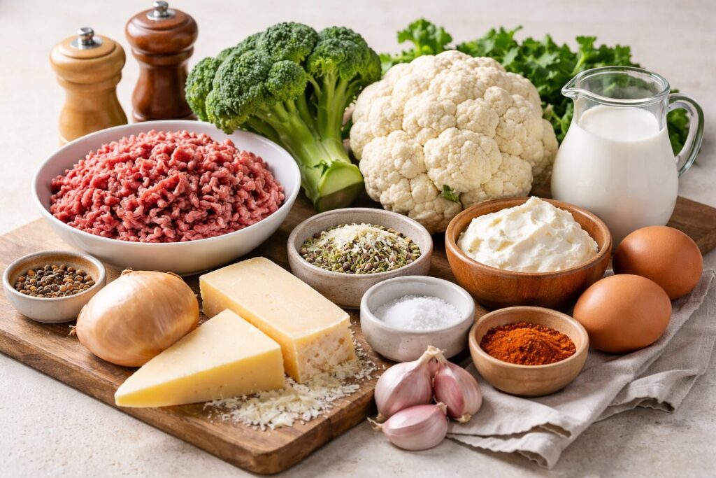 Zutaten für Low Carb Auflauf